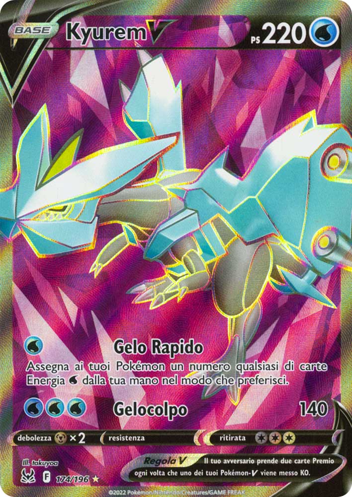 174 / 196 Kyurem V Ultra Rara V Full Art foil (IT) -NEAR MINT-