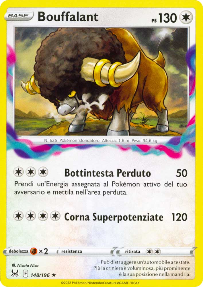 148 / 196 Bouffalant Rara normale (IT)  -PLAYED-
