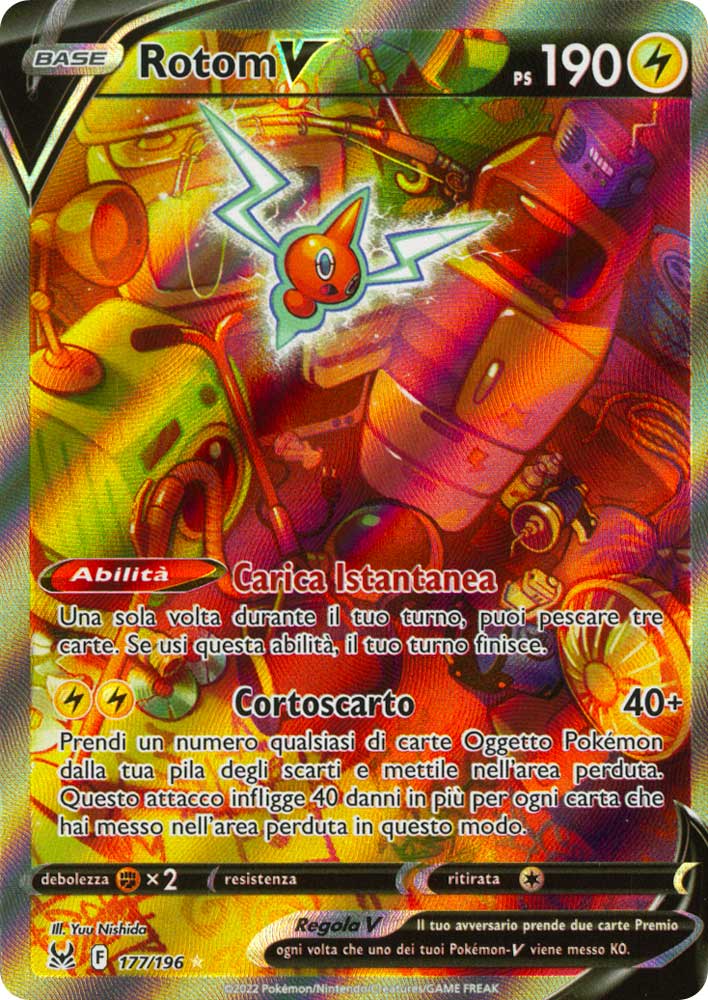 177 / 196 Rotom V Ultra Rara V Full Art foil (IT) -NEAR MINT-