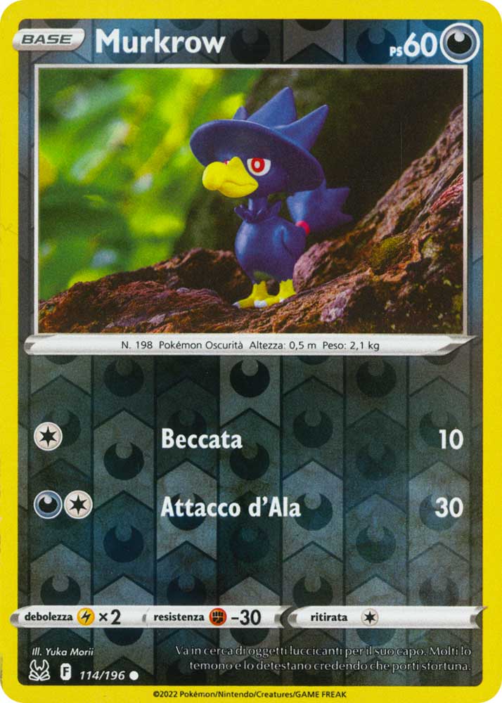 114 / 196 Murkrow Comune foil reverse (IT) -NEAR MINT-