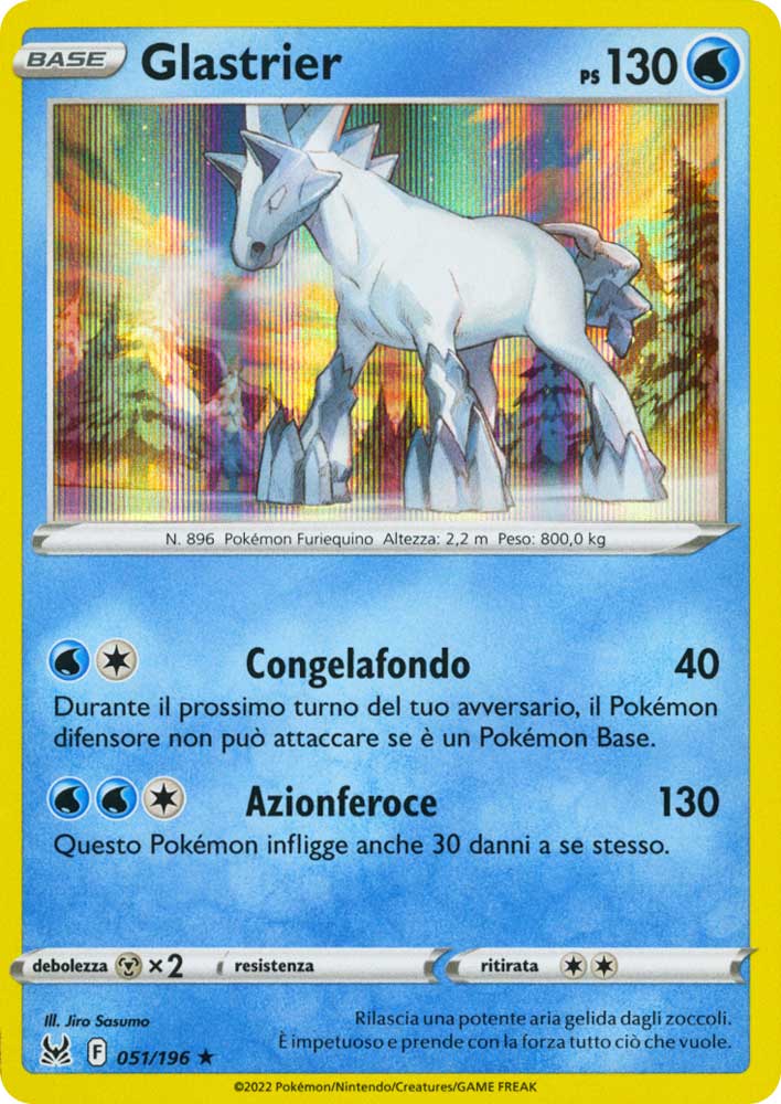 051 / 196 Glastrier Rara foil (IT) -NEAR MINT-