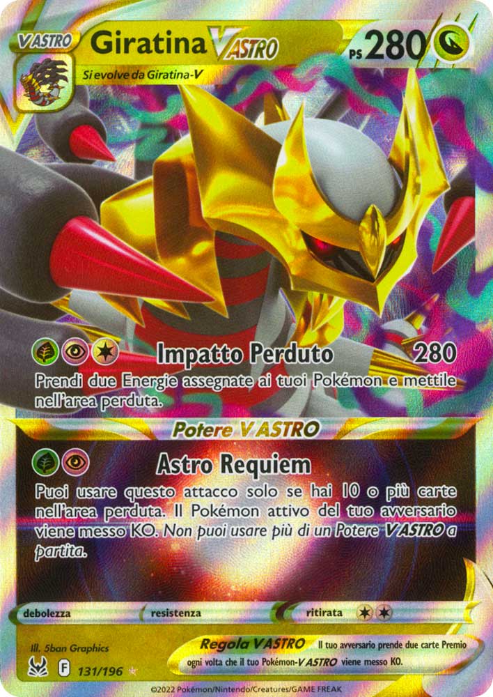 131 / 196 Giratina VASTRO Rara Holo V ASTRO foil (IT) -NEAR MINT-