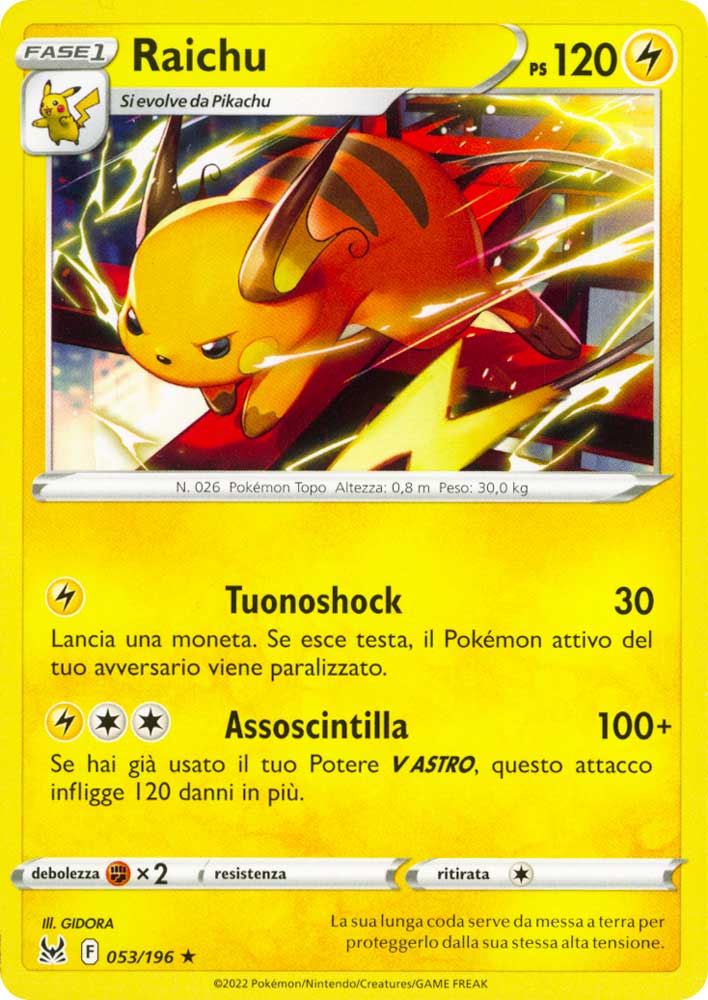 053 / 196 Raichu Rara normale (IT)  -PLAYED-