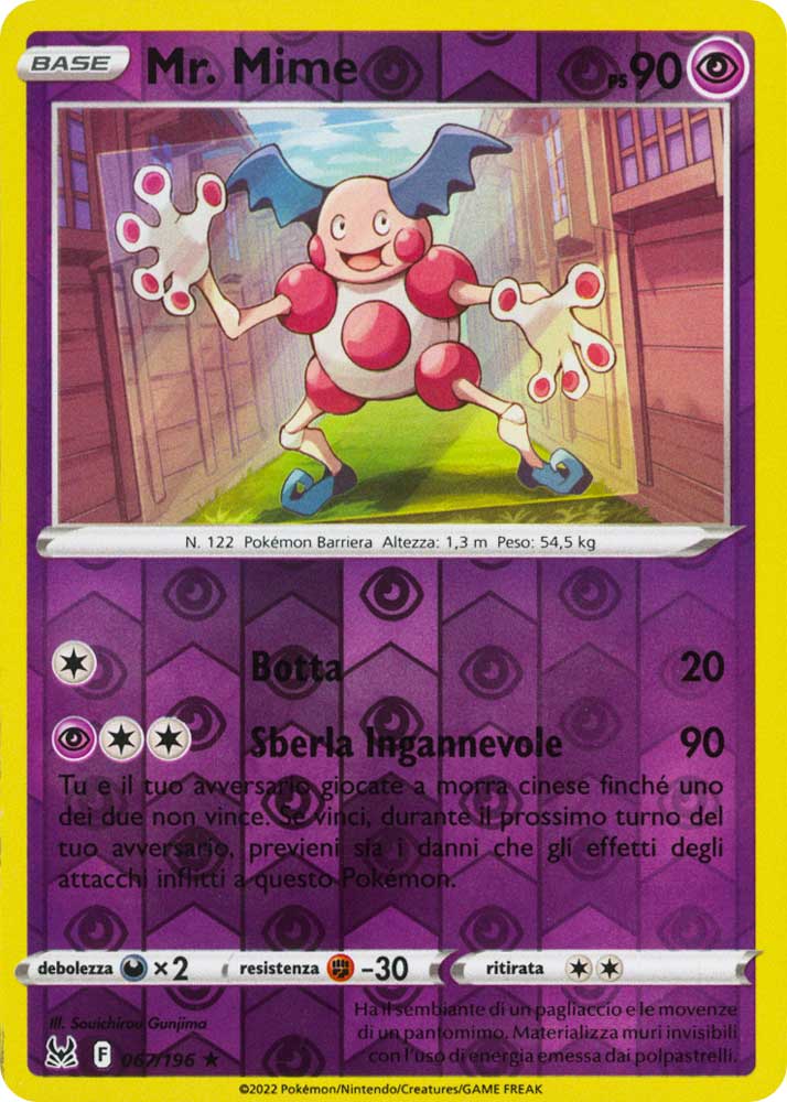 067 / 196 Mr. Mime Rara foil reverse (IT) -NEAR MINT-