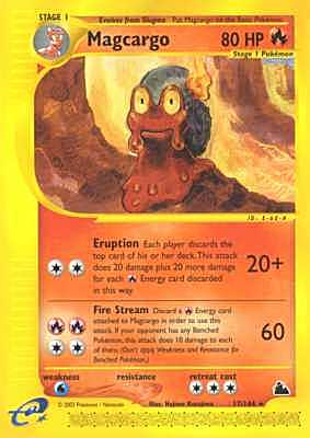 017 / 144 Magcargo E- 60 rara (EN) -NEAR MINT-