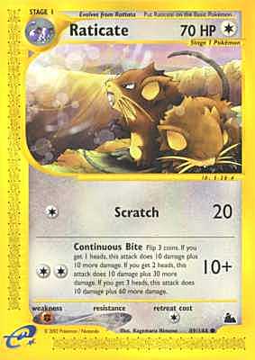 089 / 144 Raticate comune (EN) -NEAR MINT-