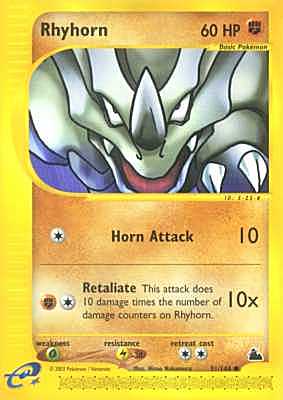 091 / 144 Rhyhorn comune (EN) -NEAR MINT-