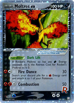 100 / 109 Rocket's Moltres EX rara ex foil (EN) -NEAR MINT-