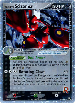 101 / 109 Rocket's Scizor EX rara ex foil (EN) -NEAR MINT-