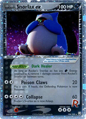 104 / 109 Rocket's Snorlax EX rara ex foil (EN) -NEAR MINT-