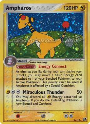 001 / 115 Ampharos rara foil (EN) -NEAR MINT-