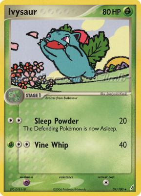034 / 100 Ivysaur non comune (EN) -NEAR MINT-