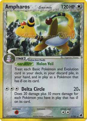 001 / 101 Ampharos Delta Species rara foil (EN) -NEAR MINT-