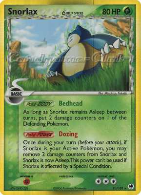 010 / 101 Snorlax Delta Species rara foil (EN) -NEAR MINT-