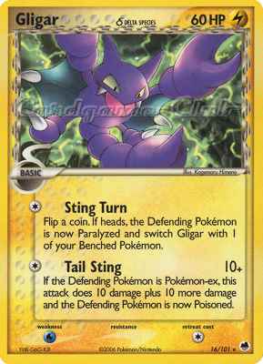 016 / 101 Gligar Delta Species rara (EN) -NEAR MINT-