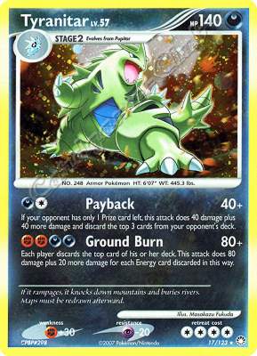 017 / 123 Tyranitar LV.57 rara foil (EN) -NEAR MINT-