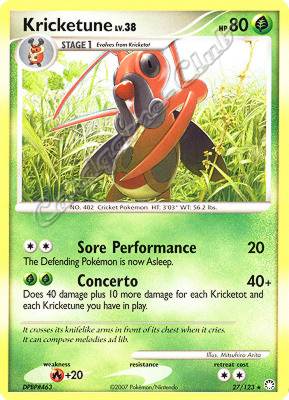 027 / 123 Kricketune LV.38 rara (EN) -NEAR MINT-