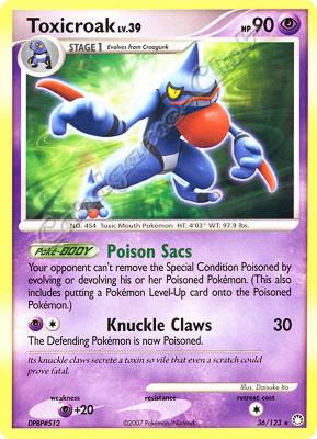 036 / 123 Toxicroak LV.39 rara (EN) -NEAR MINT-