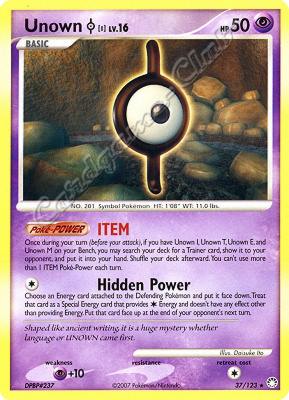 037 / 123 Unown I LV.16 rara (EN) -NEAR MINT-