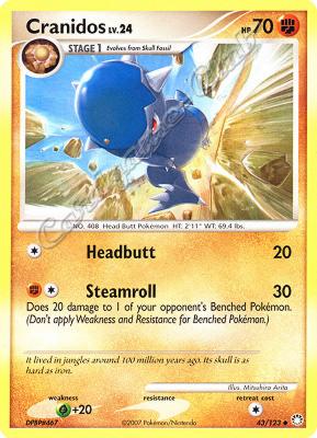 043 / 123 Cranidos LV.24 non comune (EN) -NEAR MINT-