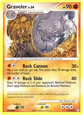 051 / 123 Graveler LV.34 non comune (EN) -NEAR MINT-