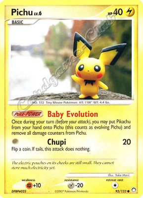 093 / 123 Pichu LV.6 comune (EN) -NEAR MINT-