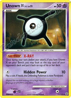 071 / 132 Unown X LV.11 non comune (EN) -NEAR MINT-