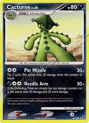 034 / 106 Cacturne LV.36 non comune (EN) -NEAR MINT-