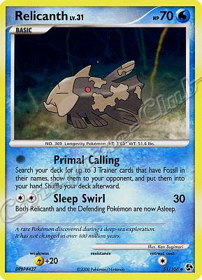 051 / 106 Relicanth LV.31 non comune (EN) -NEAR MINT-