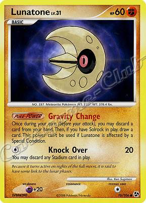076 / 106 Lunatone LV.31 comune (EN) -NEAR MINT-