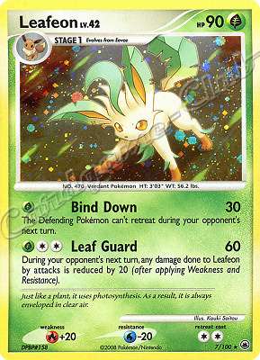 007 / 100 Leafeon LV.42 rara foil (EN) -NEAR MINT-