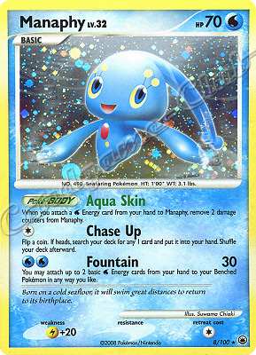 008 / 100 Manaphy LV.32 rara foil (EN) -NEAR MINT-