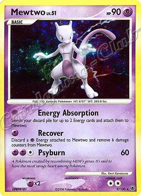 009 / 100 Mewtwo LV.51 rara foil (EN) -NEAR MINT-