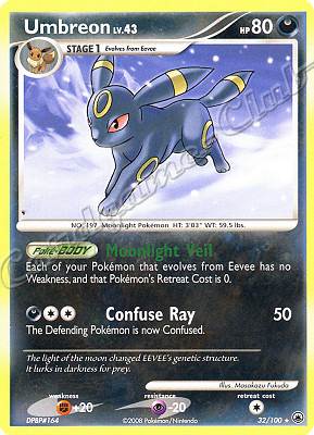 032 / 100 Umbreon LV.43 rara (EN) -NEAR MINT-