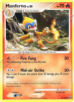 041 / 100 Monferno LV.20 non comune (EN) -NEAR MINT-