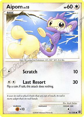 051 / 100 Aipom LV.15 comune (EN) -NEAR MINT-