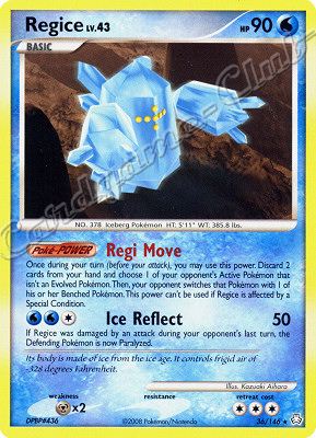 036 / 146 Regice LV.43 rara (EN) -NEAR MINT-