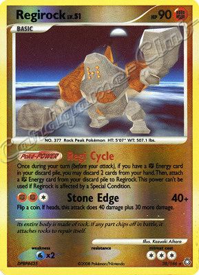 038 / 146 Regirock LV.51 rara foil reverse (EN) -NEAR MINT-