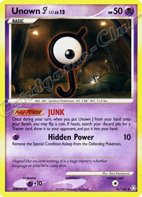 076 / 146 Unown J LV.12 non comune (EN) -NEAR MINT-