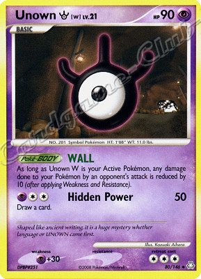 080 / 146 Unown W LV.21 non comune (EN) -NEAR MINT-