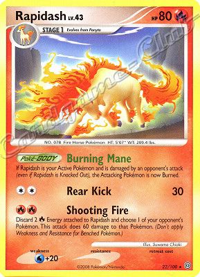 022 / 100 Rapidash LV.43 rara (EN) -NEAR MINT-