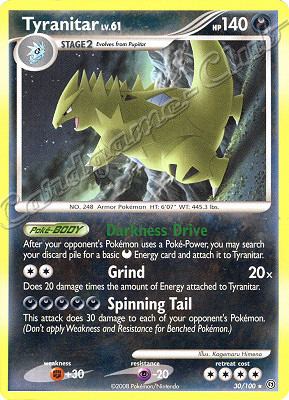 030 / 100 Tyranitar LV.61 rara (EN) -NEAR MINT-