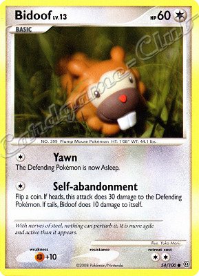054 / 100 Bidoof LV.13 comune (EN) -NEAR MINT-