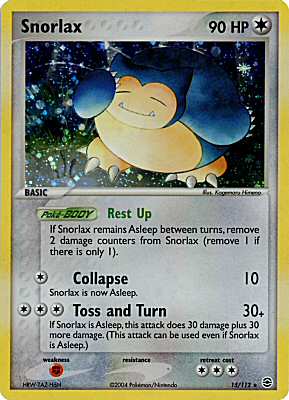 015 / 112 Snorlax rara foil (EN) -NEAR MINT-