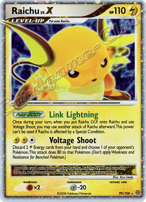 099 / 100 Raichu LV.X rara livello X foil (EN) -NEAR MINT-
