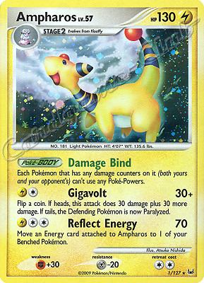 001 / 127 Ampharos LV.57 rara foil (EN) -NEAR MINT-