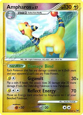 001 / 127 Ampharos LV.57 rara foil reverse (EN) -NEAR MINT-