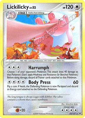 033 / 127 Lickilicky LV.52 rara (EN) -NEAR MINT-
