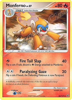 056 / 127 Monferno LV.27 non comune (EN) -NEAR MINT-