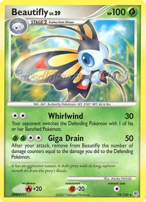 019 / 130 Beautifly Lv.29 rara (EN) -NEAR MINT-